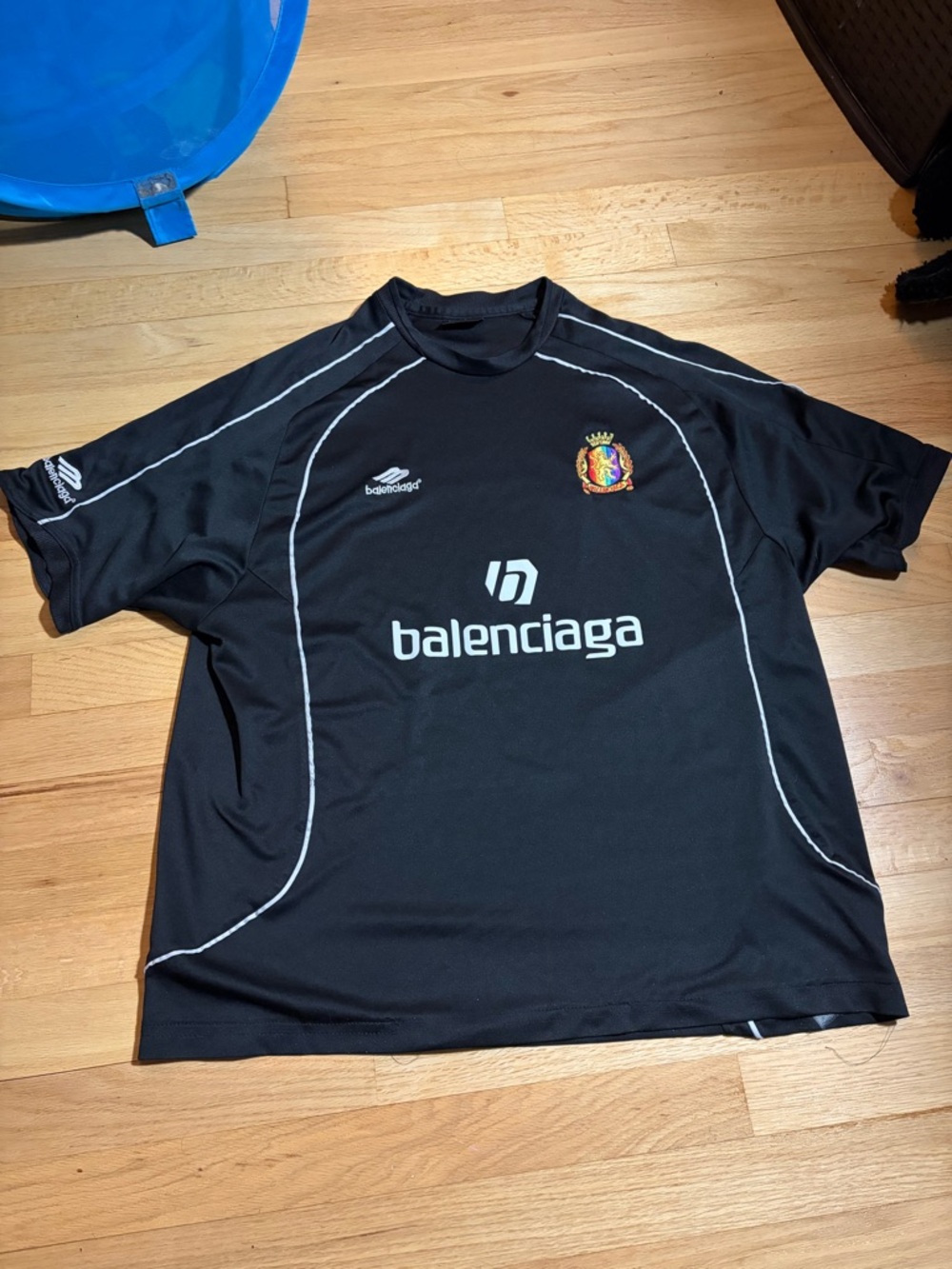 Balenciaga Black Unisex Tee with White Logo Tag